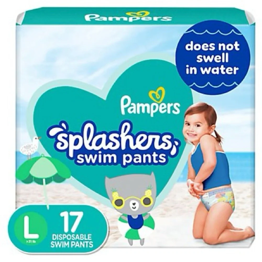 New Pampers Splashers Disposable Swim Pants Size L 17 ct.